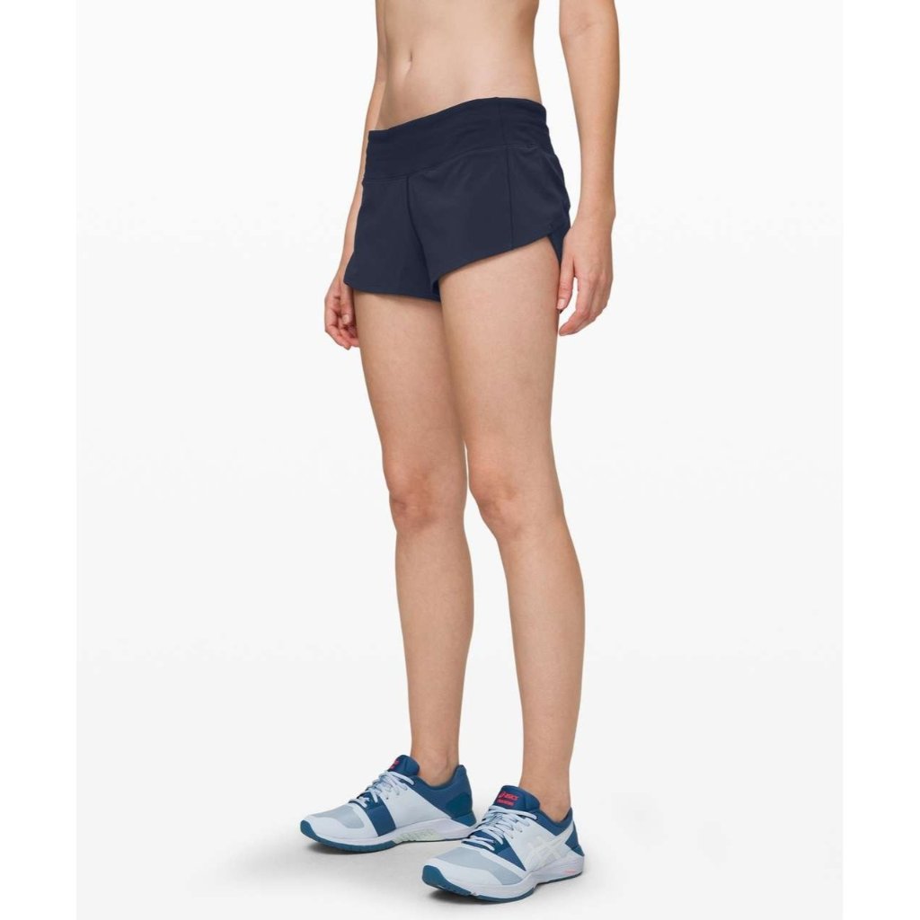 Lululemon Blue Shorts Swift Lined True Black Reflective Pocket S A000981